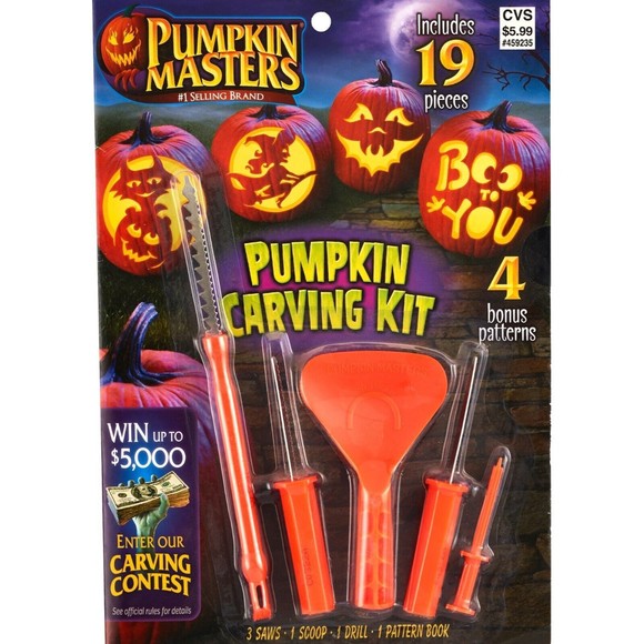 Pumpkin Carving Kit - Pumpkin Masters - 19 pieces with 4 bonus patterns - Kids - Picture 1 of 1